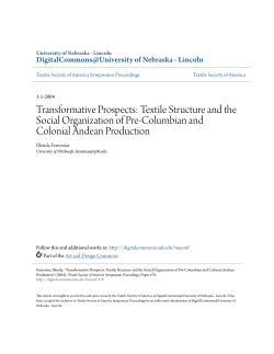 Textile Structure and the Social Organization of Pre