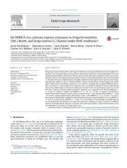 Do NERICA rice cultivars express resistance to Striga hermonthica