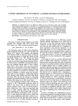 cation ordering in synthetic layered double hydroxides