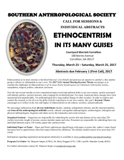 ETHNOCENTRISM - Southern Anthropological Society