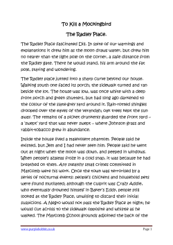 To Kill a Mockingbird The Radley Place.