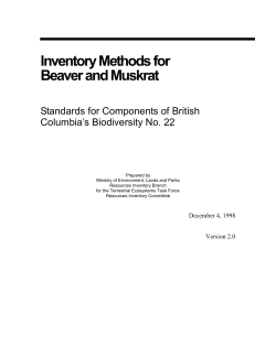 Inventory Methods for Beaver and Muskrat