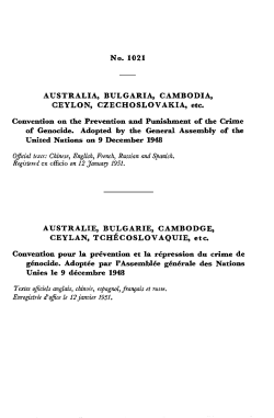 Convention on the Prevention and Punishment the Crime of Genocide