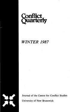 Conflict, Quarterly - Centre for Digital Scholarship Journals