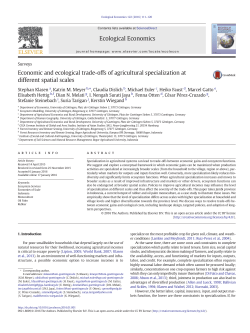Economic and ecological trade-offs of agricultural specialization at