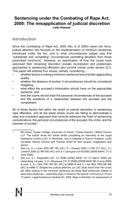 Sentencing under the Combating of Rape Act, 2000: The