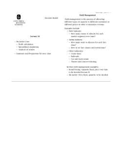 Decision Models Lecture 10 Ski Jacket Case &rarr; Profit calculation