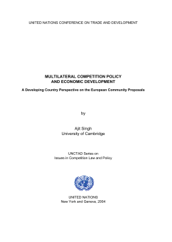multilateral competition policy and economic development