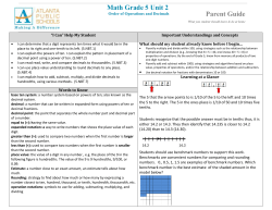 Math Grade 5 Unit 2 Parent Guide