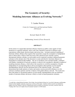Modeling Interstate Alliances as Evolving Networks