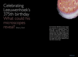Celebrating Leeuwenhoek`s 375th birthday What could his