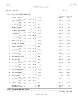 Event # 21 GIRLS SENIOR 200Y BREAST Event # 22 BOYS