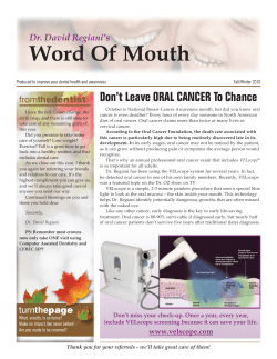 Dr. David Regiani`s Word Of Mouth
