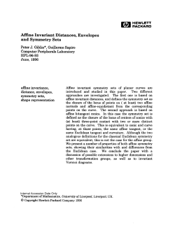 Affine Invariant Distances, Envelopes and Symmetry Sets