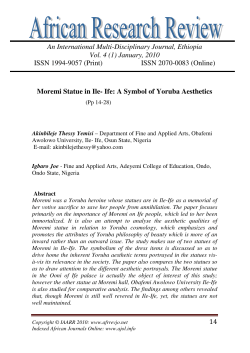 Moremi Statue in Ile- Ife: A Symbol of Yoruba Aesthetics