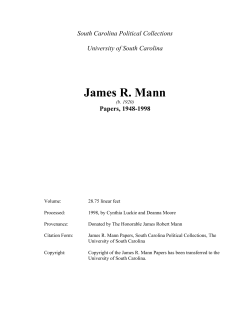 Collection Finding Aid - Thomas Cooper Library