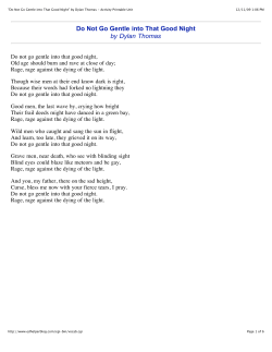 "Do Not Go Gentle into That Good Night" by Dylan Thomas