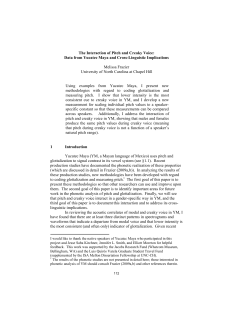 The Interaction of Pitch and Creaky Voice: Data from Yucatec Maya