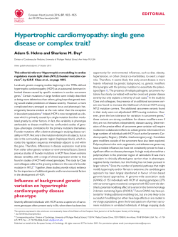 Hypertrophic cardiomyopathy: single gene disease or complex trait?