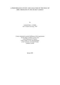 A PERFORMANCE STUDY AND ANALYSIS OF THE ROLE OF MRS