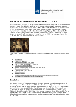 History of the formation of the Dutch St ate collection