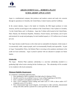 ARGOS CEMENT LLC. – ROBERTA PLANT SCHOLARSHIP