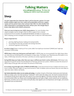 Sleep - Talking Matters