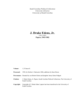 J. Drake Edens, Jr. - University of South Carolina