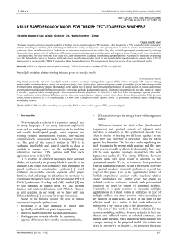 a rule based intonation model for turkish text-to