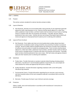 DESIGN STANDARDS Division 11 Benches and Picnic Furniture