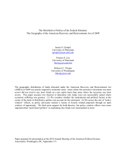 The Distributive Politics of the Federal Stimulus