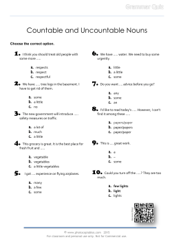 Countable and Uncountable Nouns