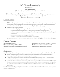 Syllabus for AP Human Geography