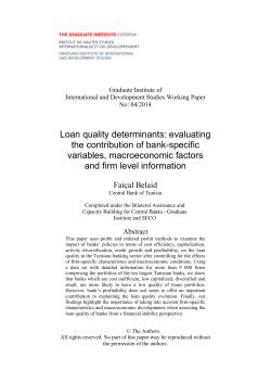 Loan quality determinants: evaluating the contribution of bank