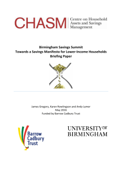 Birmingham Savings Summit Towards a