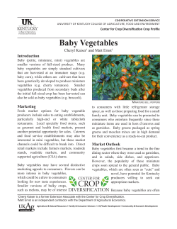 Baby Vegetables - University of Kentucky