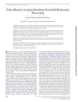 False Memory in Aging Resulting From Self
