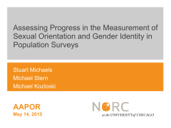AAPOR Assessing Progress in the Measurement of Sexual