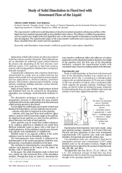 Study of Solid Dissolution in Fixed