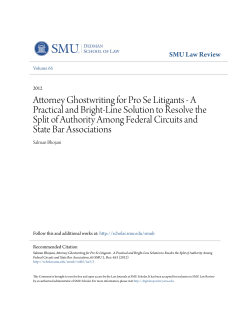 Attorney Ghostwriting for Pro Se Litigants - A