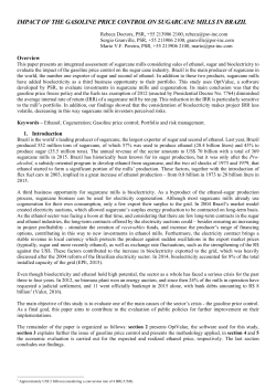 impact of the gasoline price control on sugarcane mills in brazil