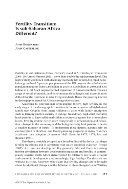 Fertility Transition: Is subSaharan Africa Different