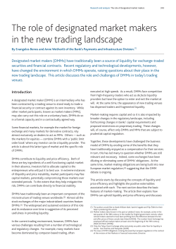 The role of designated market makers
