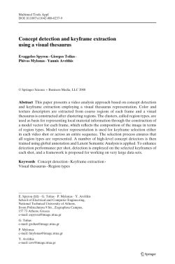 Concept detection and keyframe extraction using a visual thesaurus