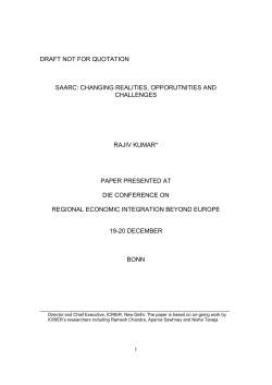 SAARC: Changing Realities, Opportunities and Challenges