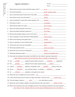 quiz Lesson 1 - Memoria Press