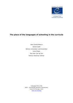 The place of the languages of schooling in the