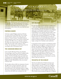 Canada played an important role in the liberation of Belgium during