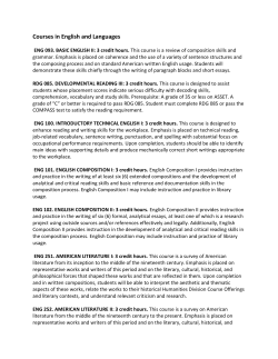 Courses in English and Languages