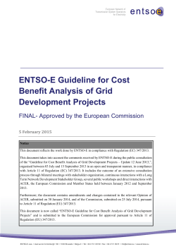 Cost and benefit analysis methodology - entso-e